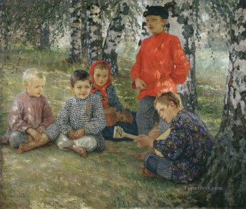 子供 Painting - 名手 ニコライ・ボグダノフ ベルスキー 子供 印象派